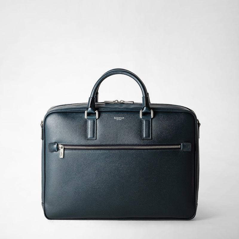 Serapian Borsa business slim in pelle evoluzione blu navy Vendita Calda