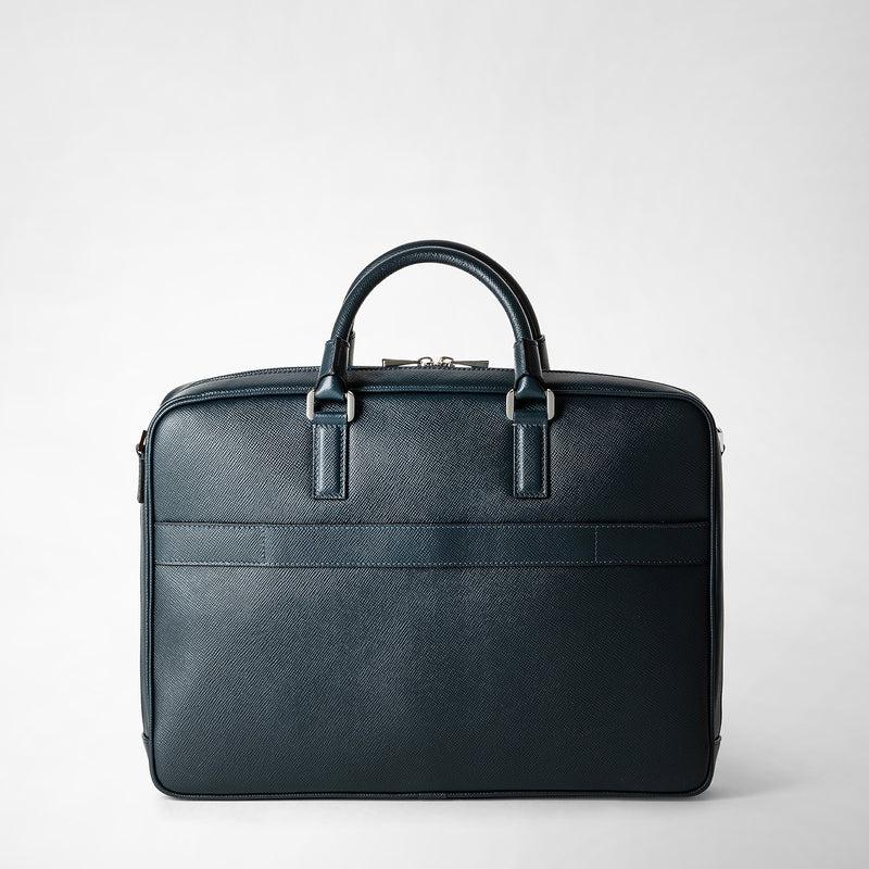 Serapian Borsa business slim in pelle evoluzione blu navy Vendita Calda