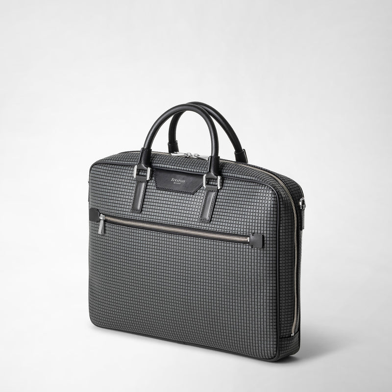 Serapian Borsa business slim in stepan asfalto-nero Vendita Economica