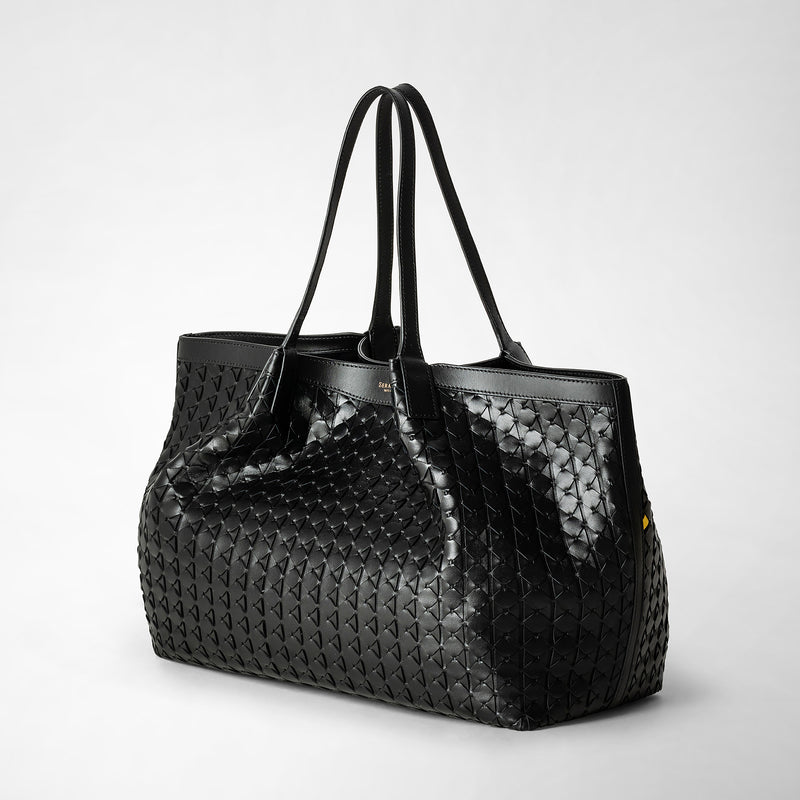 Serapian Tote bag secret in mosaico nero Moda