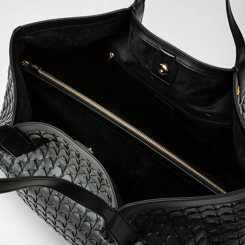 Serapian Tote bag secret in mosaico nero Moda