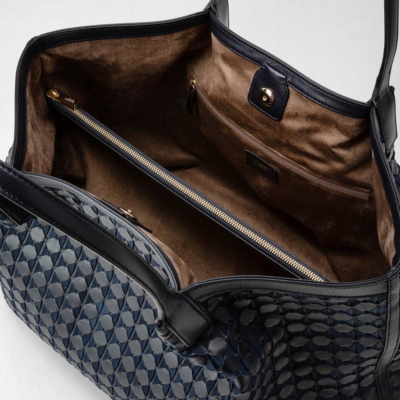 Serapian Secret tote bag in mosaico midnight blue 2025