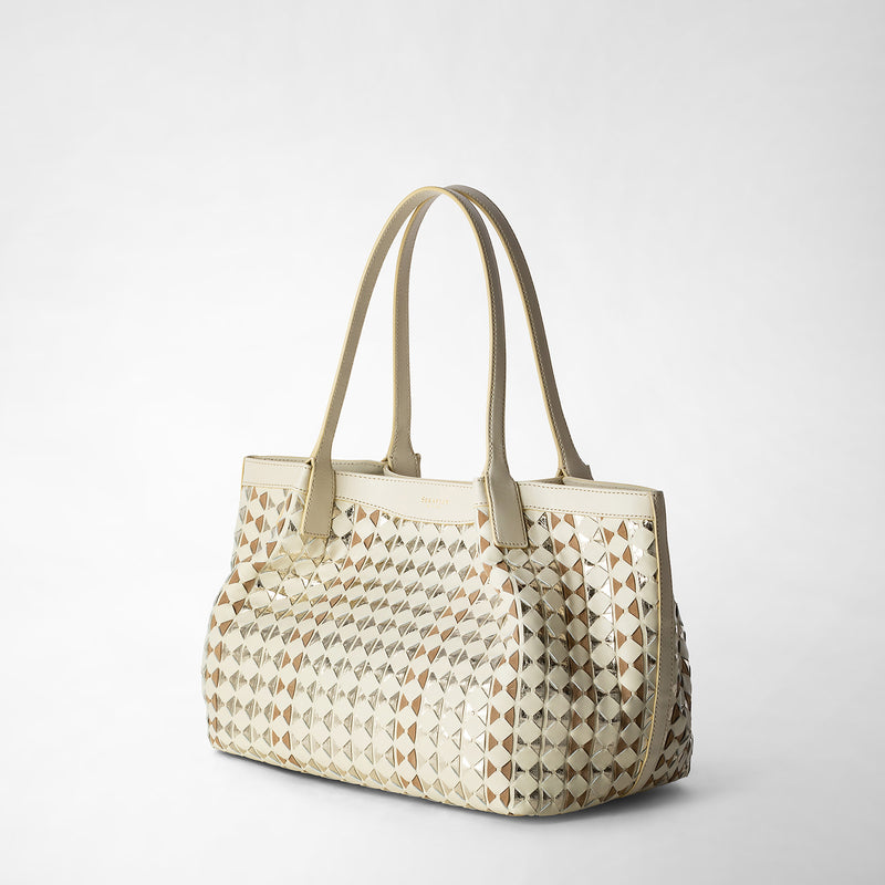 Serapian TOTE BAG SECRET PICCOLA IN MOSAICO ED ELAPHE 2025