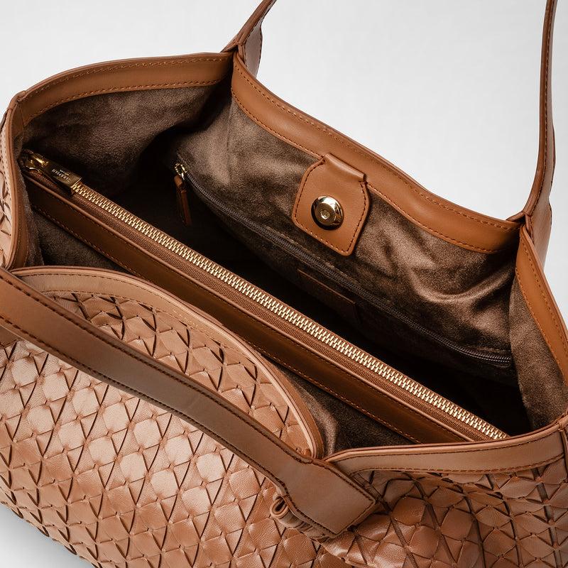 Serapian Small secret tote bag in mosaico tan Vendita