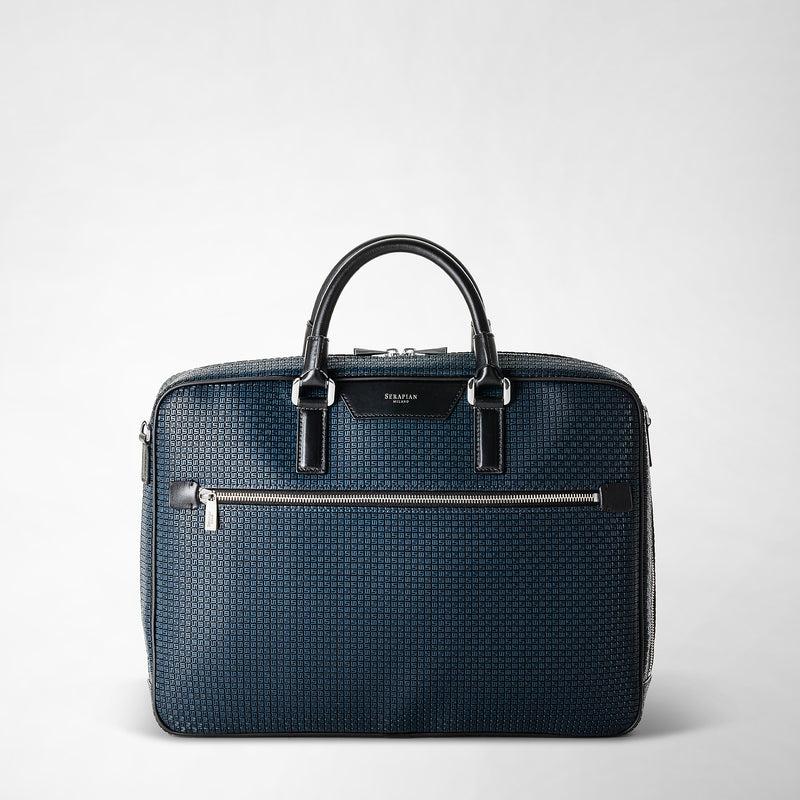 Serapian Borsa business slim in stepan blu oceano-nero Spedizione Gratuita