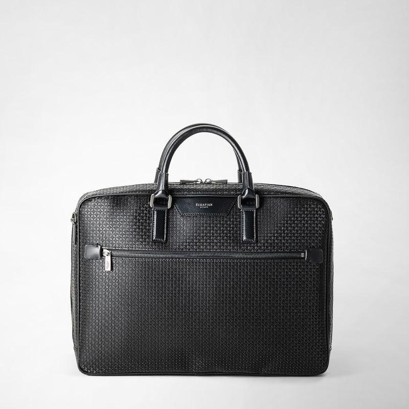 Serapian Borsa business slim in stepan nero-nero eclissi Pezzi Unici