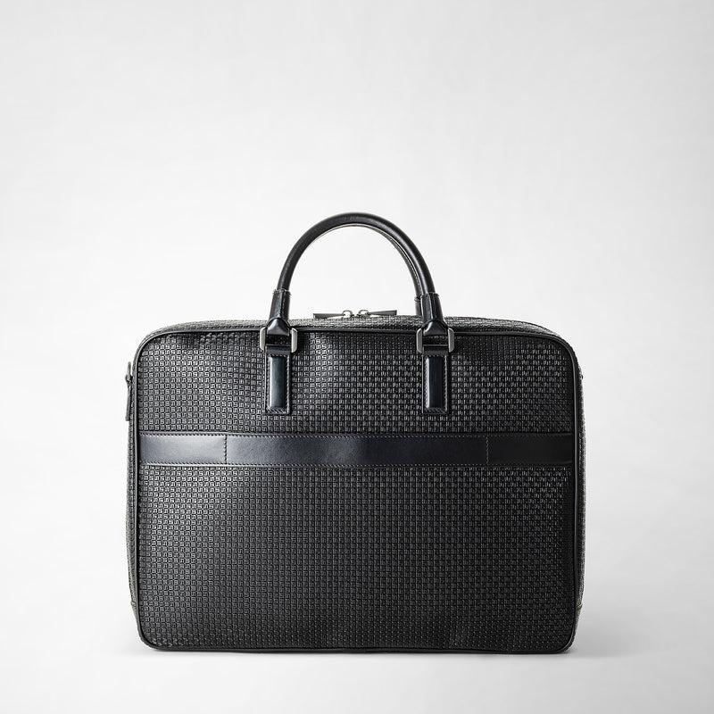 Serapian Borsa business slim in stepan nero-nero eclissi Pezzi Unici