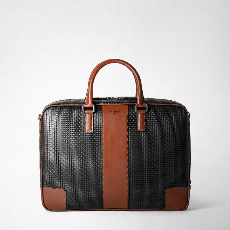 Serapian Borsa business slim in stepan nero cuoio Soddisfazione Garantita