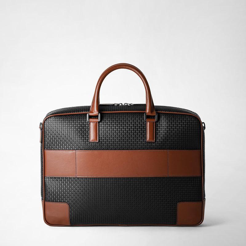 Serapian Borsa business slim in stepan nero cuoio Soddisfazione Garantita