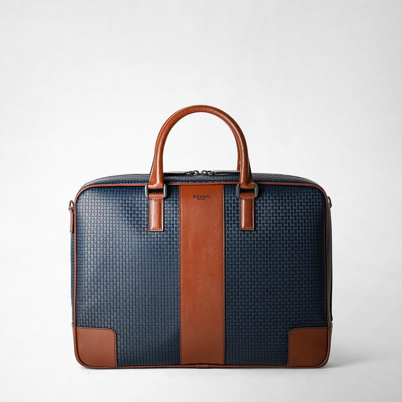 Serapian Borsa business slim in stepan blu oceano-cuoio Qualità Garantita