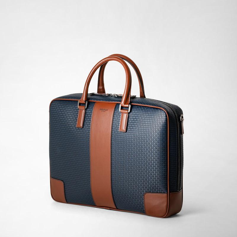 Serapian Borsa business slim in stepan blu oceano-cuoio Qualità Garantita