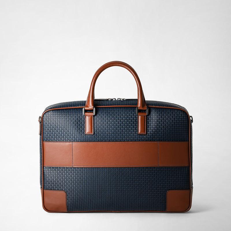 Serapian Borsa business slim in stepan blu oceano-cuoio Qualità Garantita