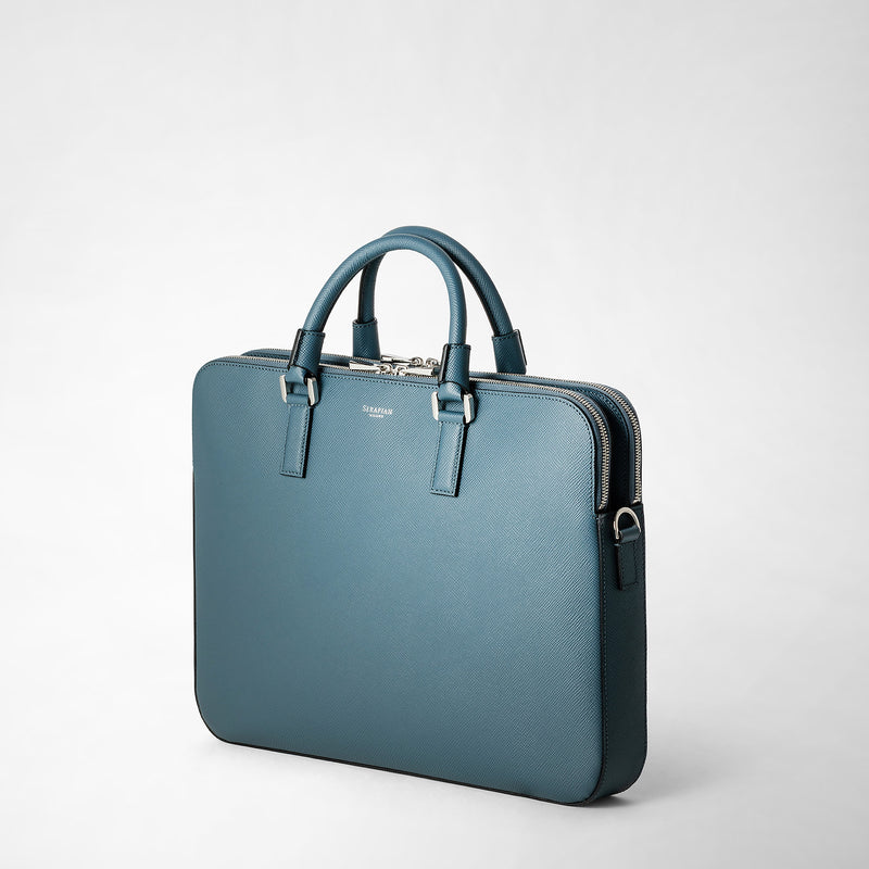 Serapian BORSA BUSINESS SLIM CON DOPPIA ZIP IN PELLE EVOLUZIONE Acquista Ora