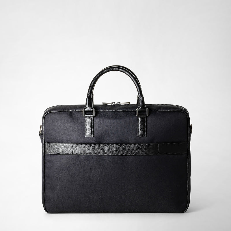 Serapian Briefcase recycled twill in evoluzione eclipse black Consegna Veloce
