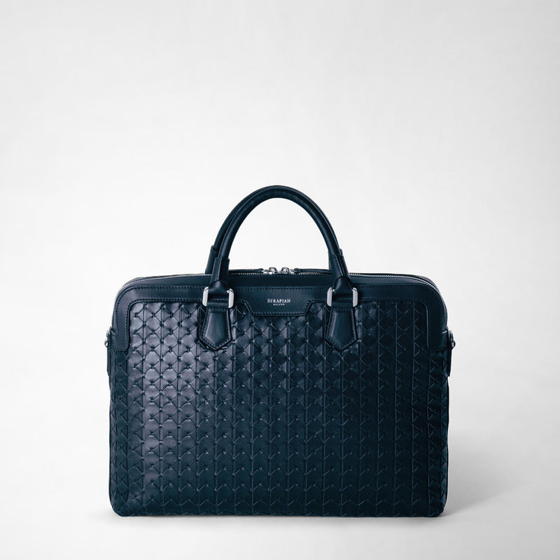 Serapian Extra slim briefcase in mosaico navy blue Promozione Limitata