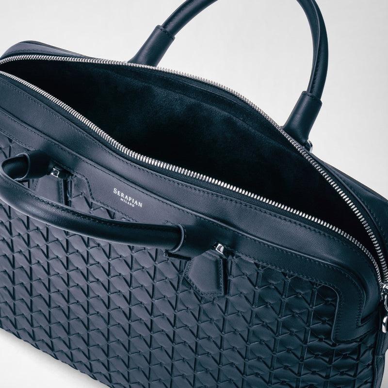 Serapian Extra slim briefcase in mosaico navy blue Promozione Limitata