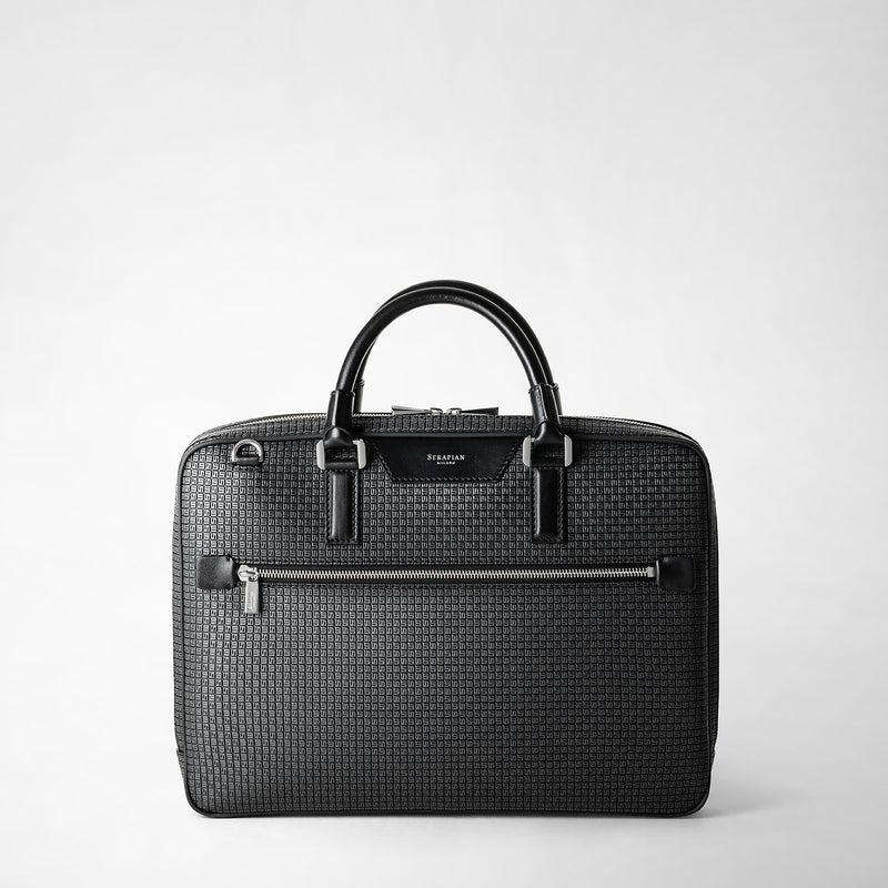 Serapian Borsa business extra slim in stepan asfalto-nero Shopping Online