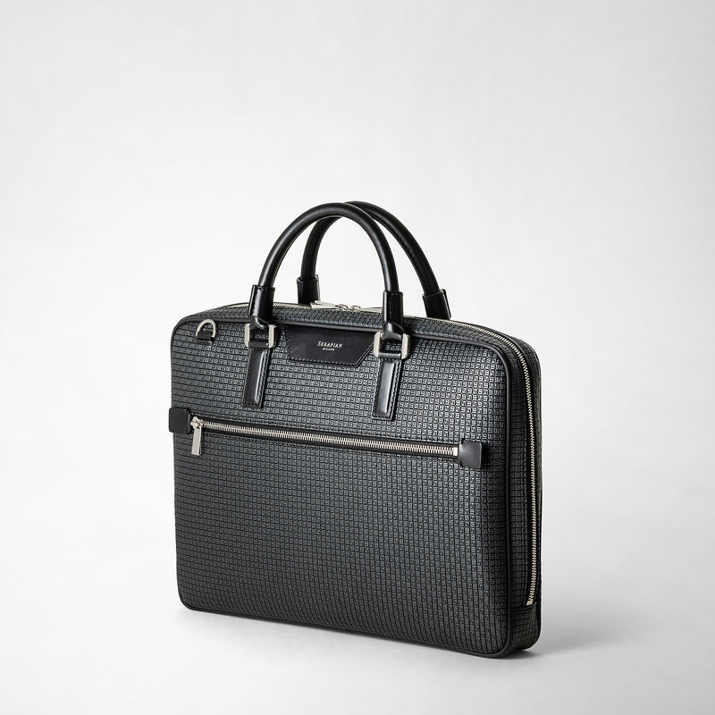 Serapian Borsa business extra slim in stepan asfalto-nero Shopping Online