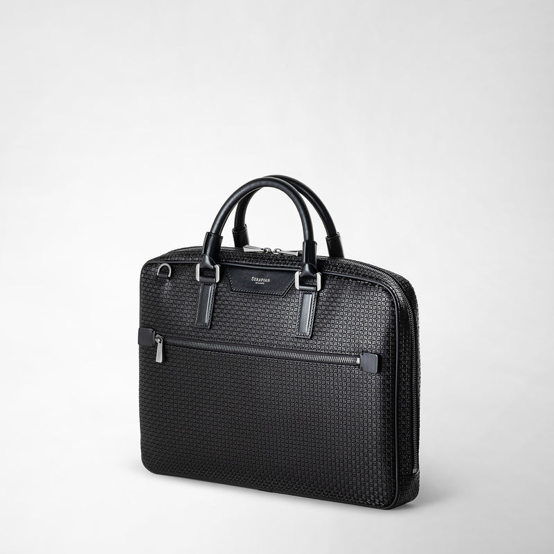 Serapian Borsa business extra slim in stepan nero-nero eclissi Prezzo Ridotto