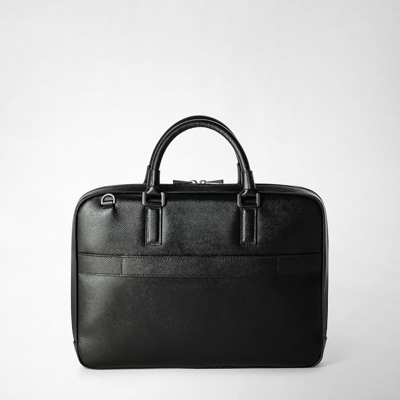 Serapian Borsa business extra slim in pelle evoluzione nero Sottocosto