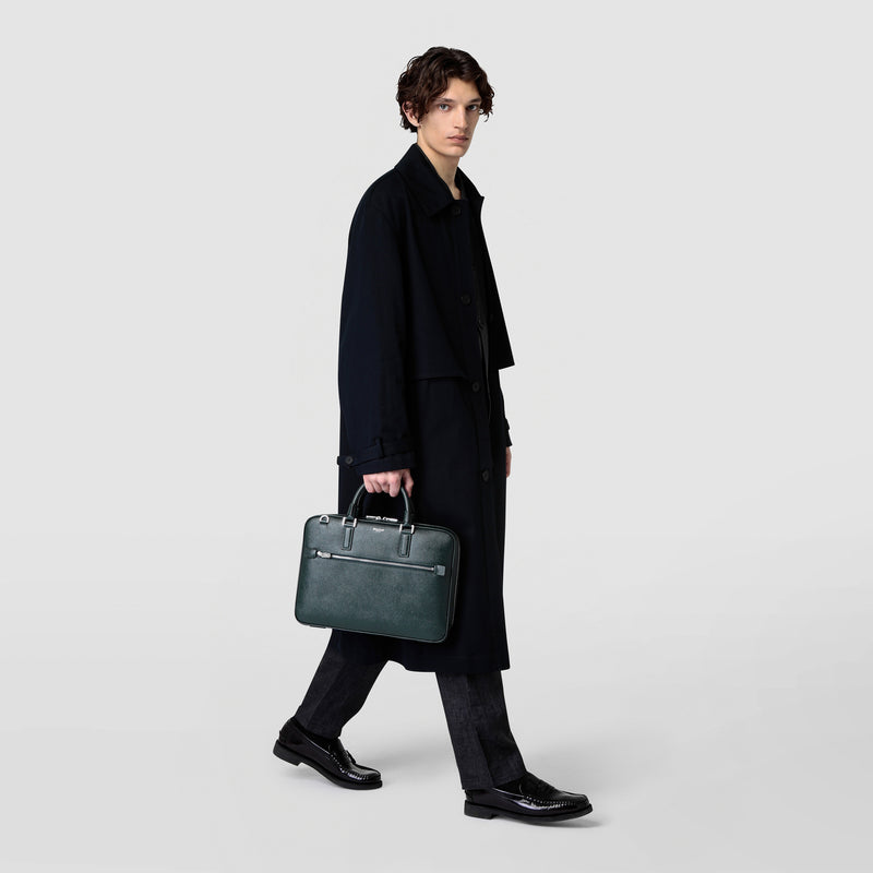 Serapian Borsa business extra slim in pelle evoluzione blu navy Convenienza