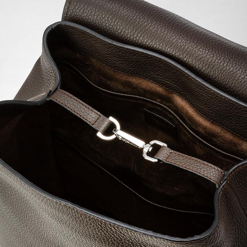 Serapian Day backpack in cachemire leather espresso Novità