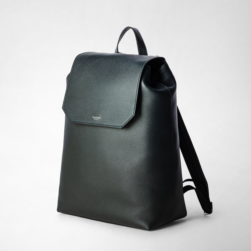 Serapian Day backpack in cachemire leather navy blue Presa