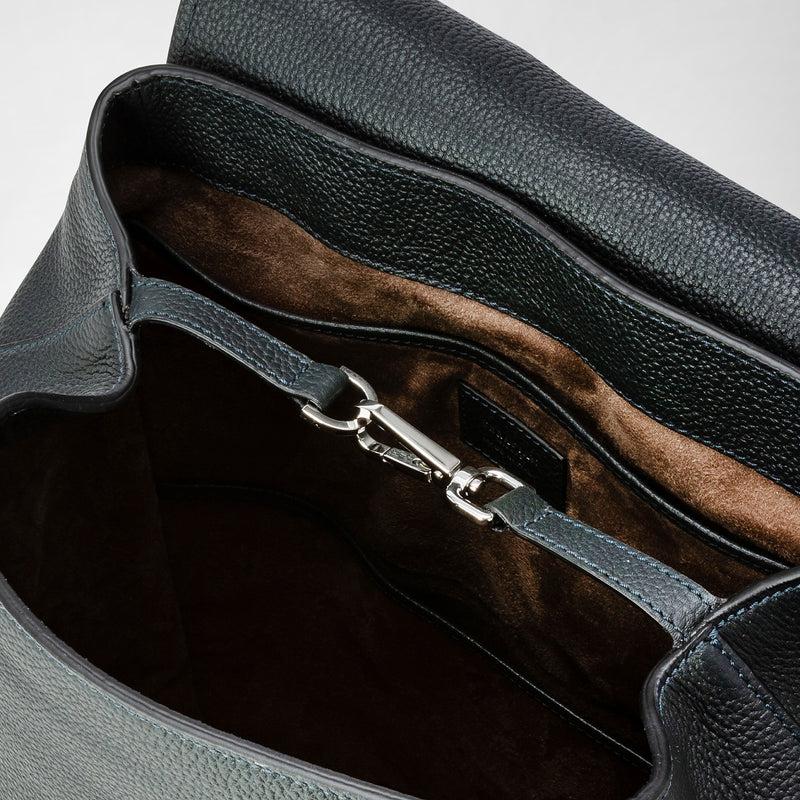 Serapian Day backpack in cachemire leather navy blue Presa