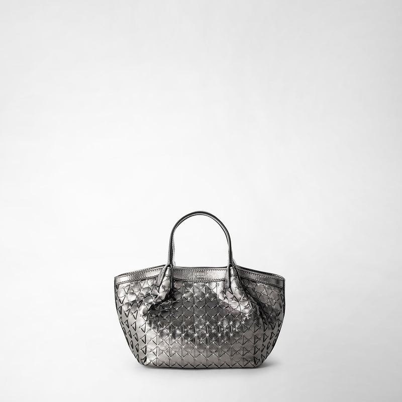 Serapian Mini secret bag in mosaico ruthenium Vendita Calda