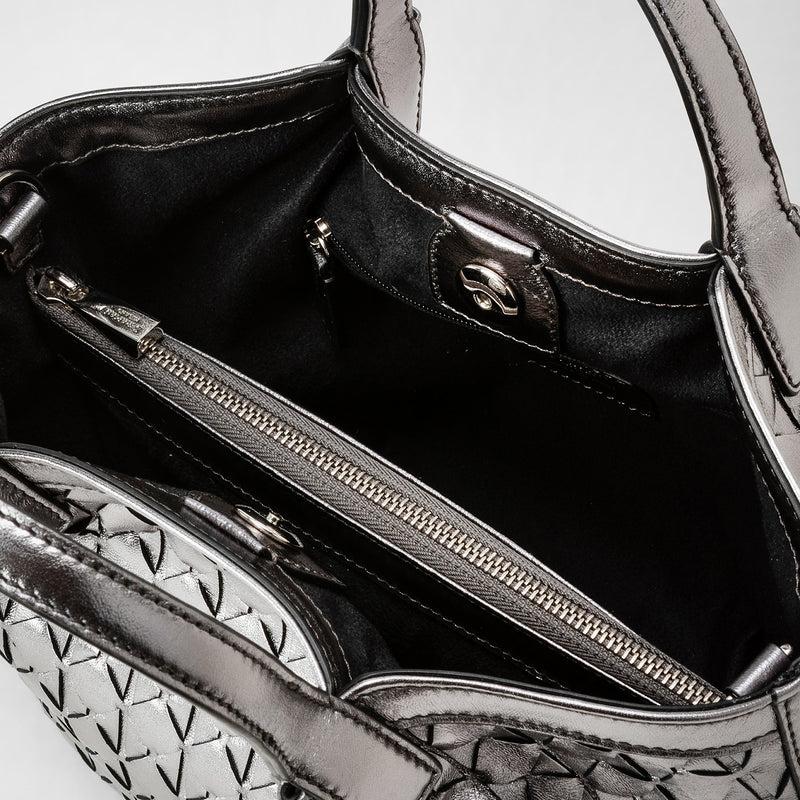 Serapian Mini secret bag in mosaico ruthenium Vendita Calda