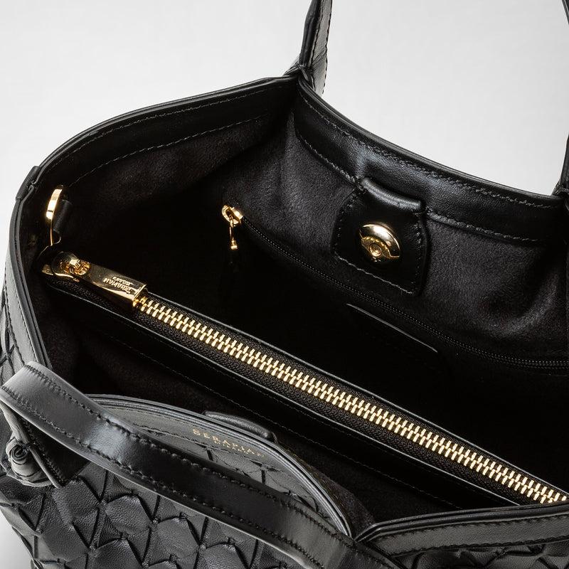 Serapian Borsa secret mini in mosaico nero Negozio