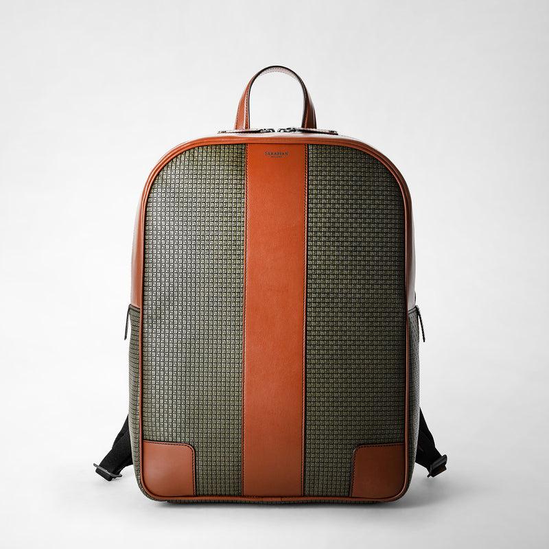 Serapian Backpack in stepan kaki and cuoio 2025