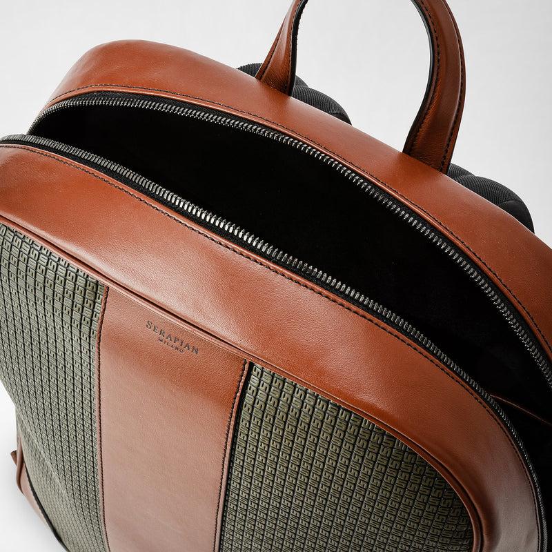 Serapian Backpack in stepan kaki and cuoio 2025