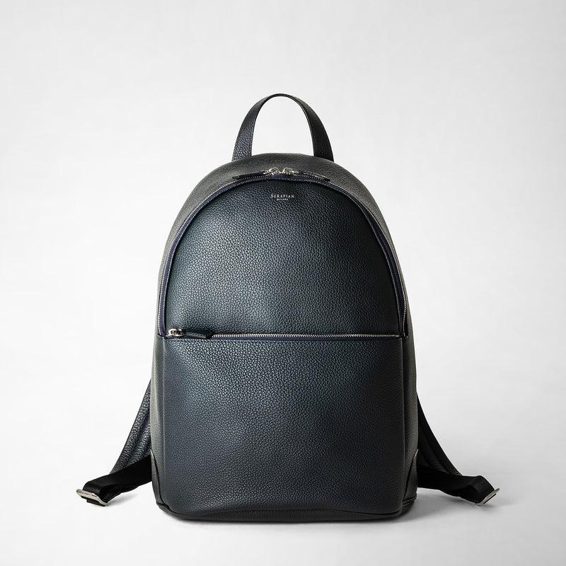Serapian Zaino in pelle cachemire blu navy Italy