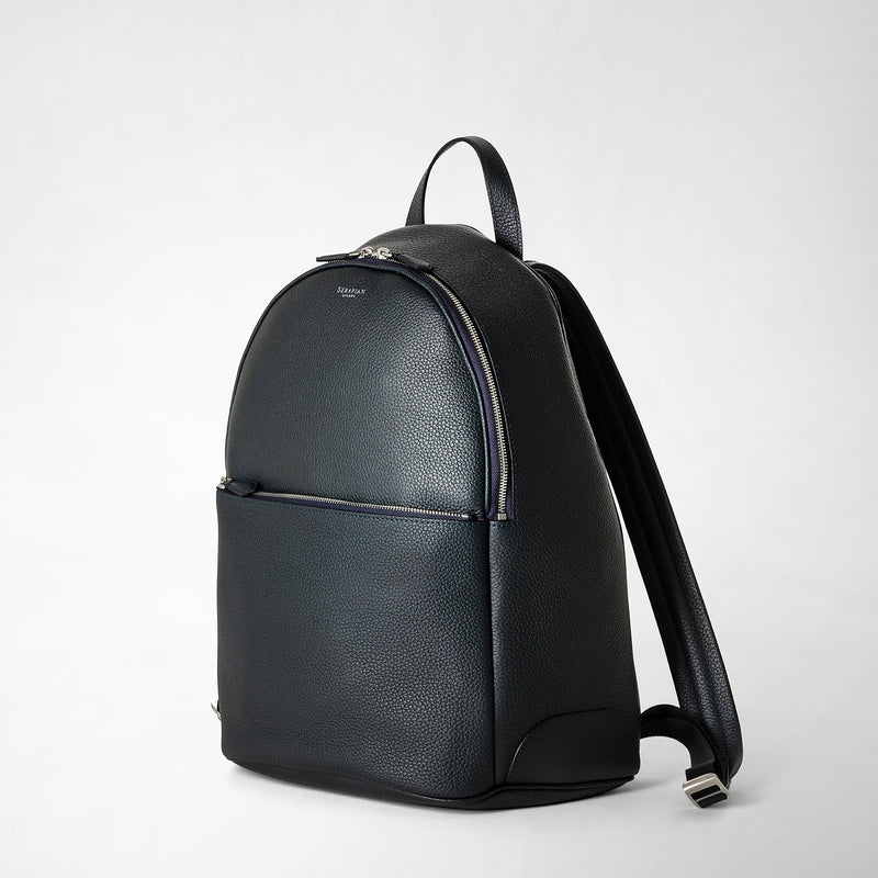 Serapian Zaino in pelle cachemire blu navy Italy
