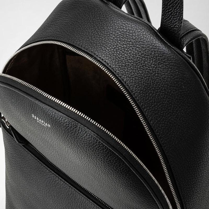 Serapian Backpack in cachemire leather black Italia