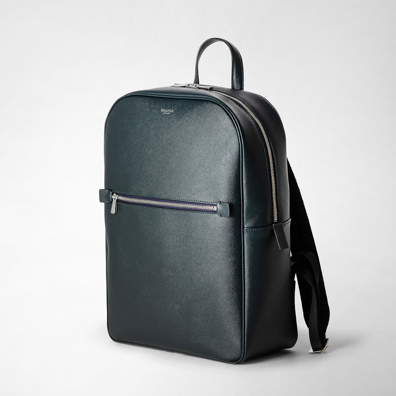 Serapian Zaino in pelle evoluzione blu navy Nuovo