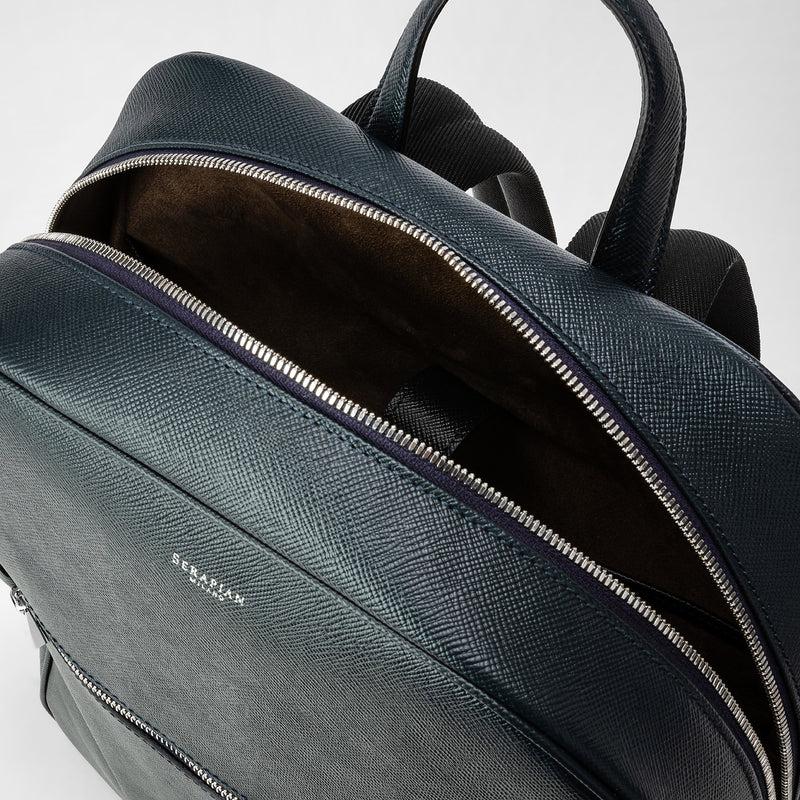 Serapian Zaino in pelle evoluzione blu navy Nuovo