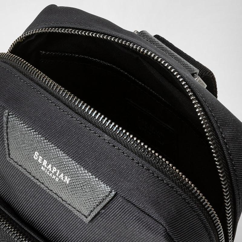 Serapian Sling bag recycled twill evoluzione eclipse black Negozi Online