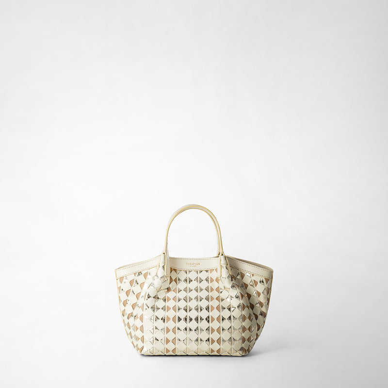 Serapian BORSA SECRET MINI IN MOSAICO ED ELAPHE Prezzo di fabbrica