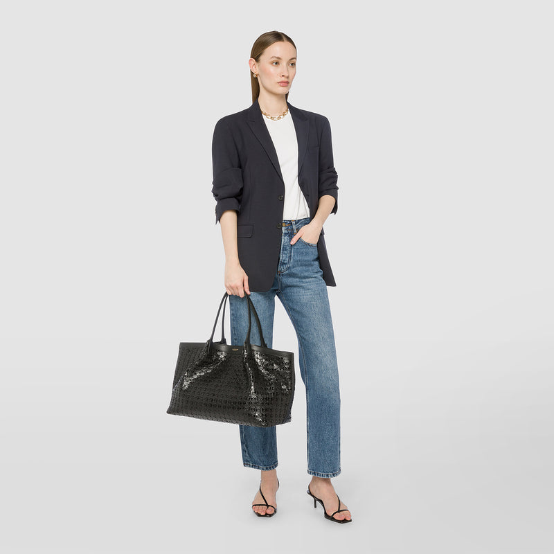 Serapian Secret tote bag in mosaico and elaphe black Shopping Online