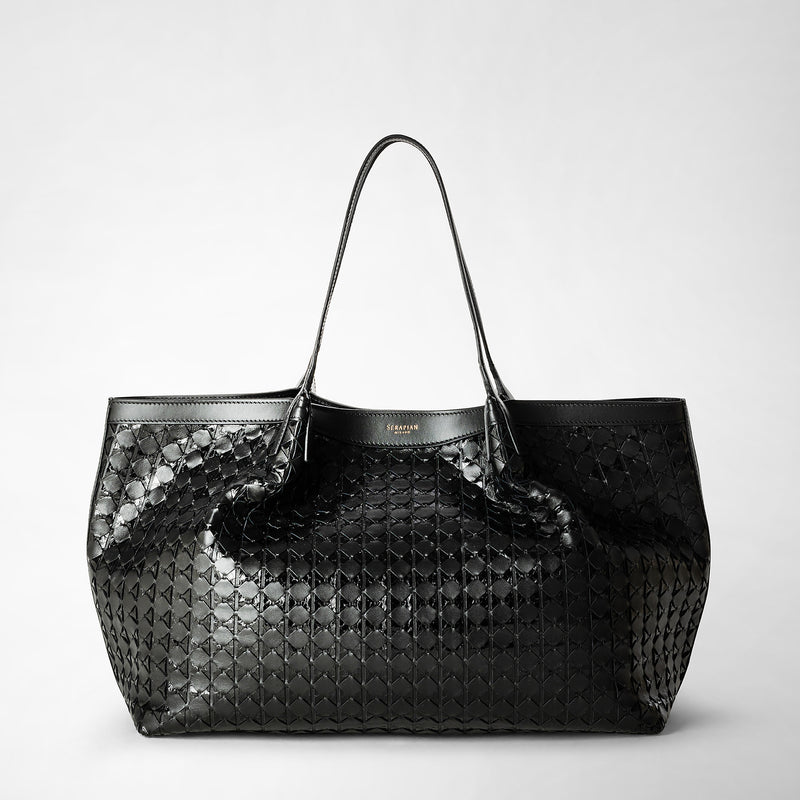 Serapian Secret tote bag in mosaico and elaphe black Shopping Online