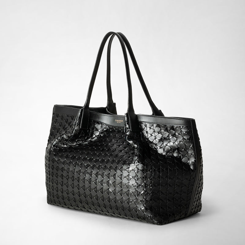 Serapian Secret tote bag in mosaico and elaphe black Shopping Online