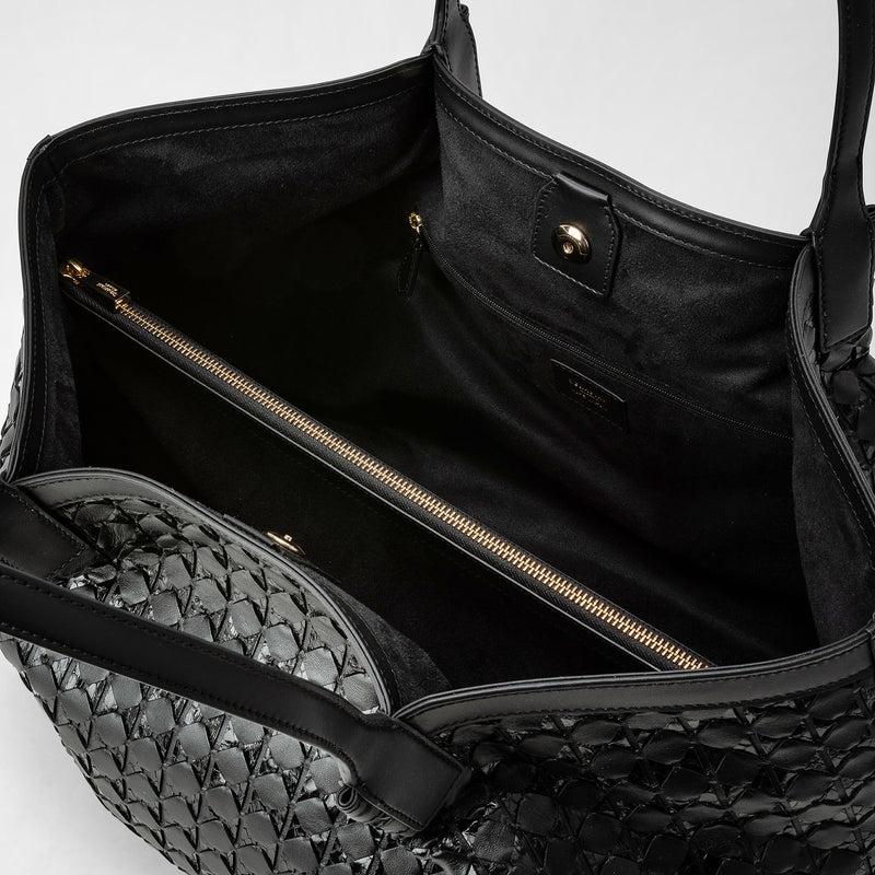 Serapian Secret tote bag in mosaico and elaphe black Shopping Online