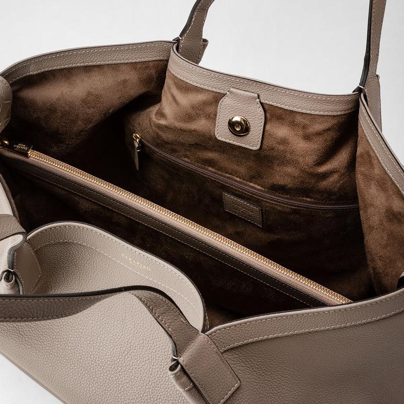 Serapian Tote bag secret in pelle rugiada sahara Novità