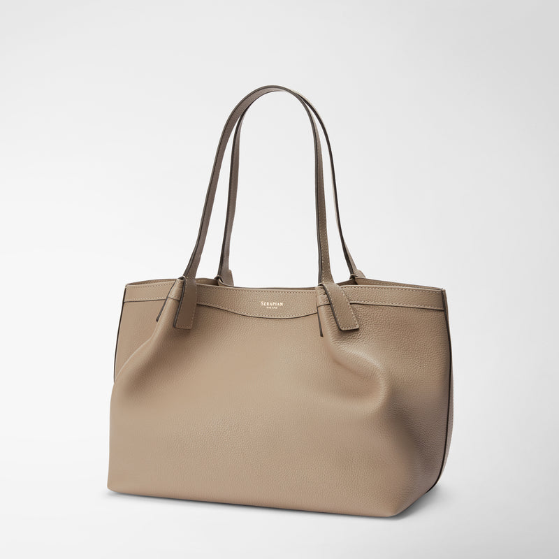 Serapian Small secret tote bag in rugiada leather sahara Economico
