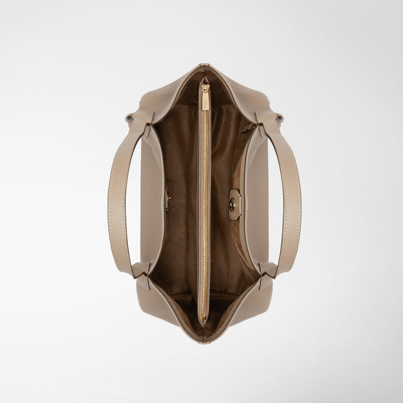 Serapian Small secret tote bag in rugiada leather sahara Economico