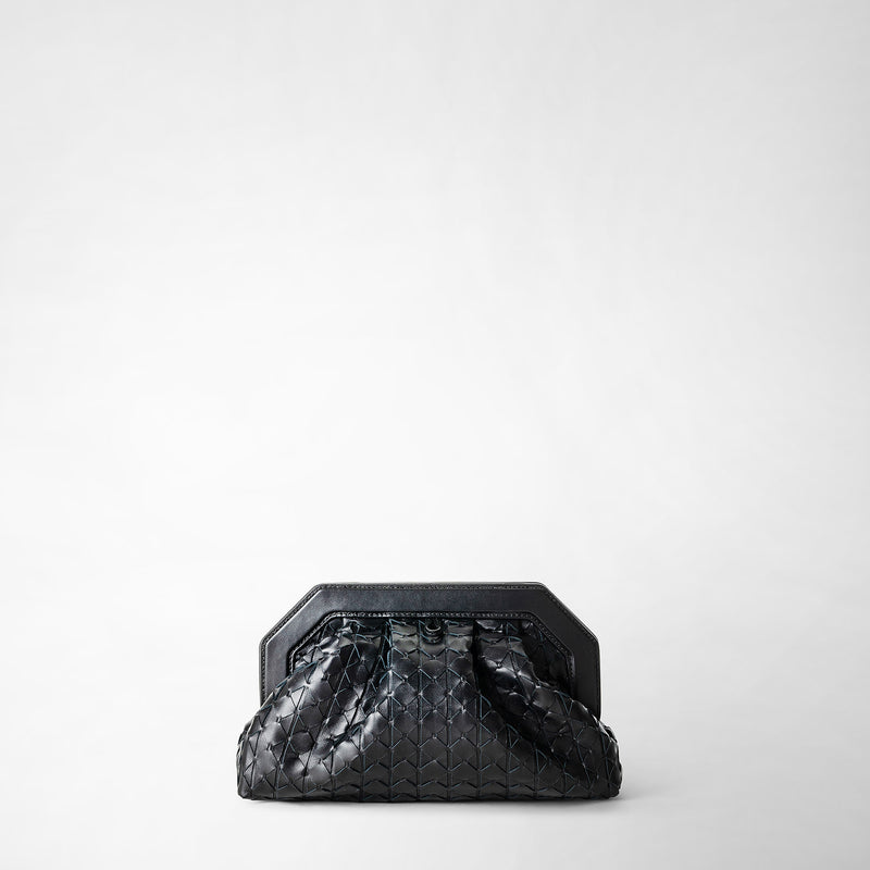 Serapian Clutch secret in mosaico nero Saldi Di Fabbrica