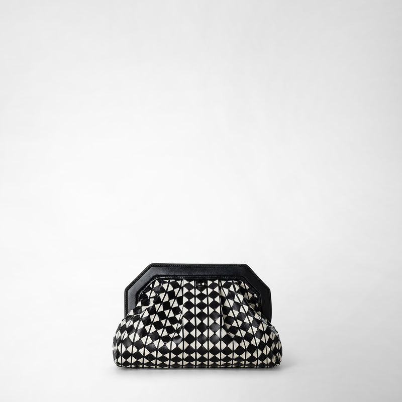 Serapian Clutch secret in mosaico nero-panna Vendite Flash