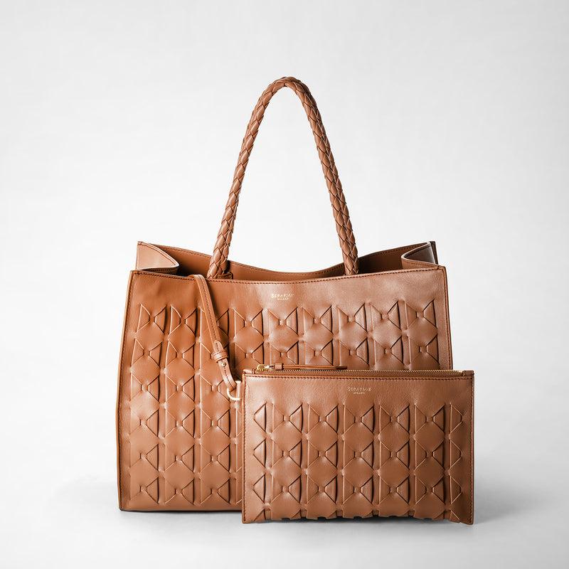 Serapian 1928 tote bag in mosaico tan 2025
